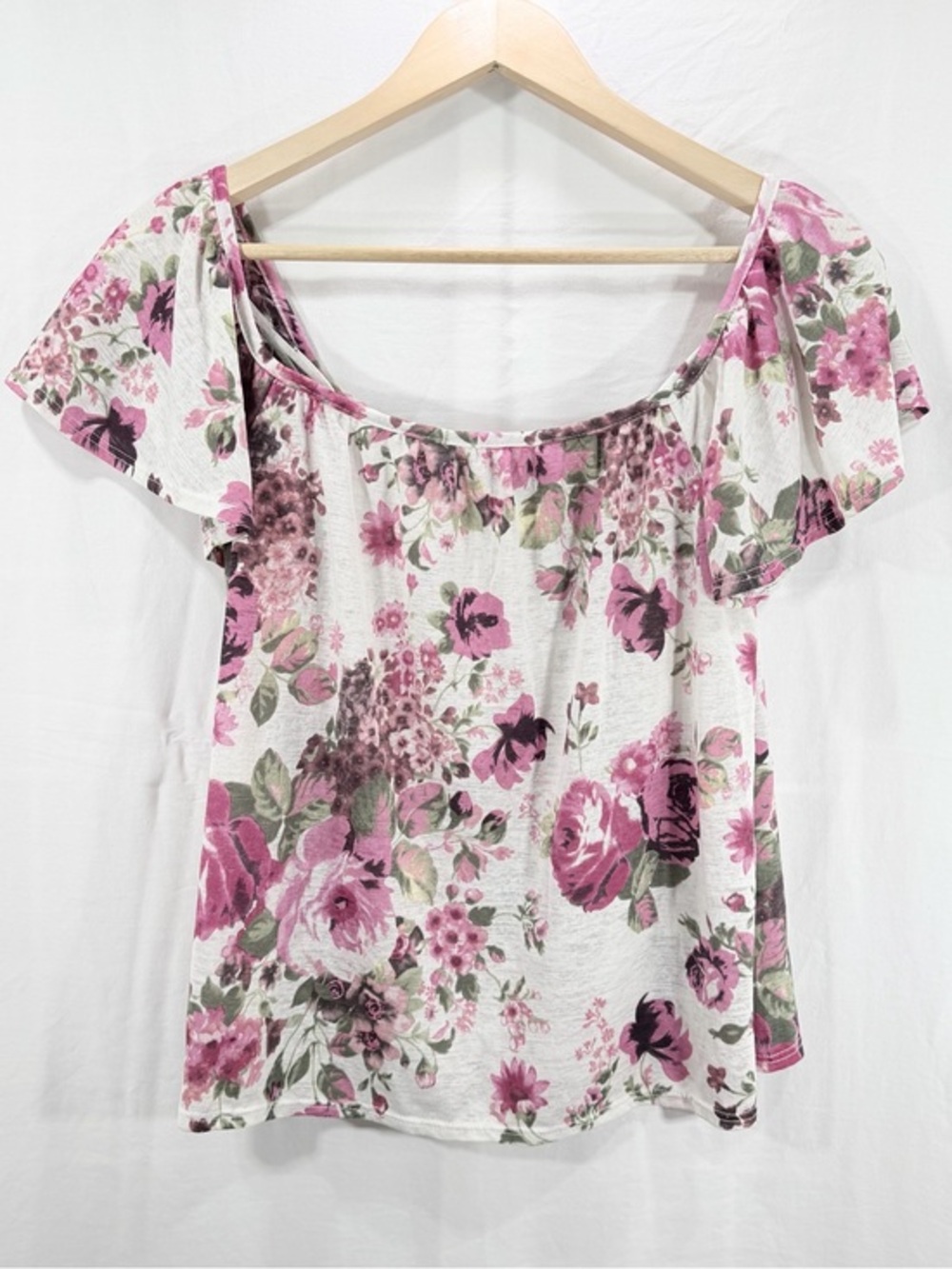 Women's Floral Off-Shoulder Tunic Top in Pink